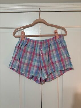 Hollister Pastel Plaid Cotton Sleep Wear Shorts Size Medium